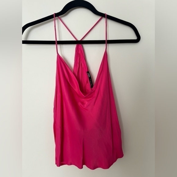 Zara Tops - Zara Hot Pink Satin Top